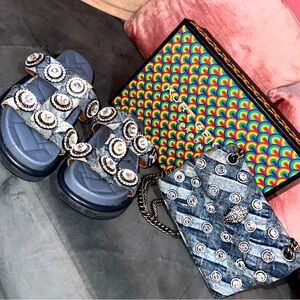 KURT GEIGER LONDON
Mini Kensington Denim Crossbody with matching sandals